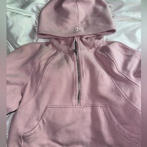 Lululemon Pink Peony Oversized Scuba Half Zip Hoodie